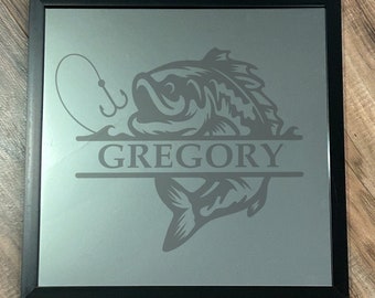 Personalized Fisherman's Sportsman's Family Name Mirror