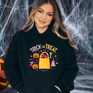 Halloween Trick or Treat Hoodie, Trick r Treat Hoodie, Trick or Treat Hoodie, Halloween Trick-or-Treat Hoodie, Halloween Hooded Sweatshirt