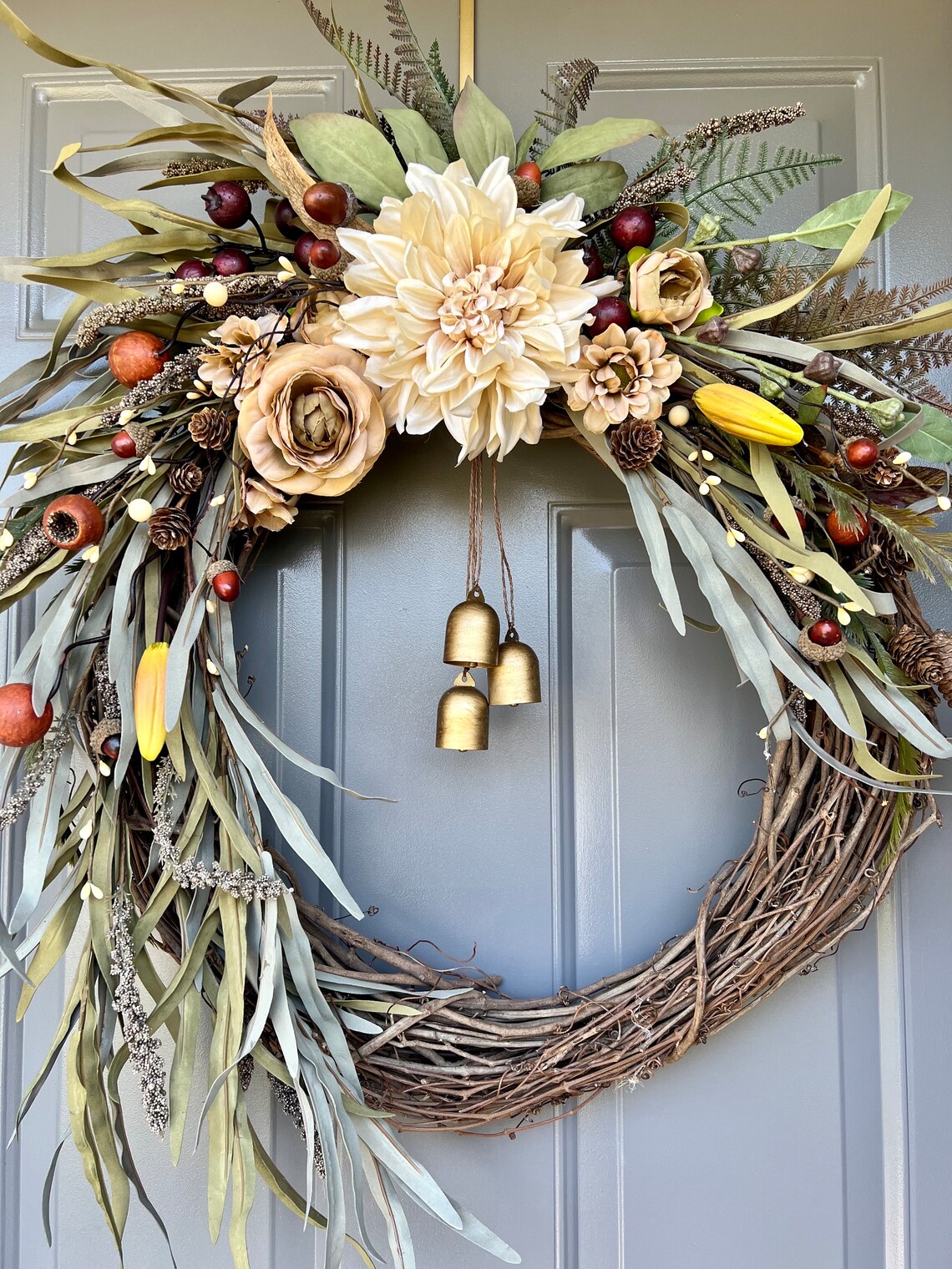 Large Modern Wreath Rustic Wreath Country Farm Cottage - Etsy