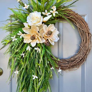 Magnolien Frühling und Sommer Kranz für Ihre Tür oder Wand Dekor.