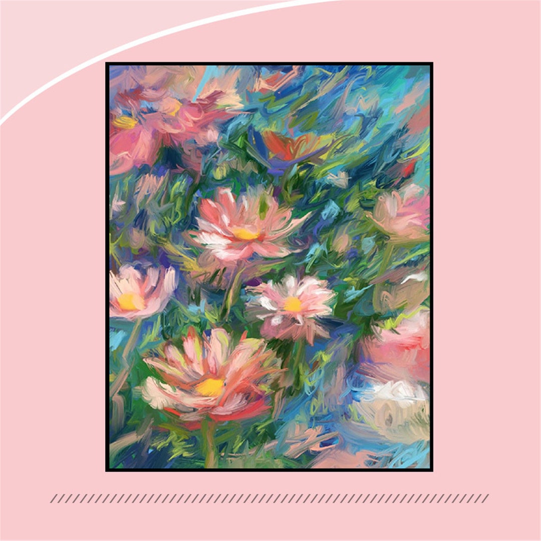 Abstract Lotus Flower Paint by Number Kitdiy Paint by Etsy