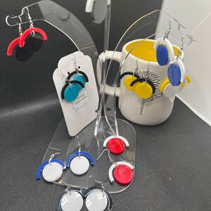 Separated Circle Acrylic Dangle Earrings