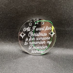 Funny December Birthday Christmas Ornament: Holiday Decor