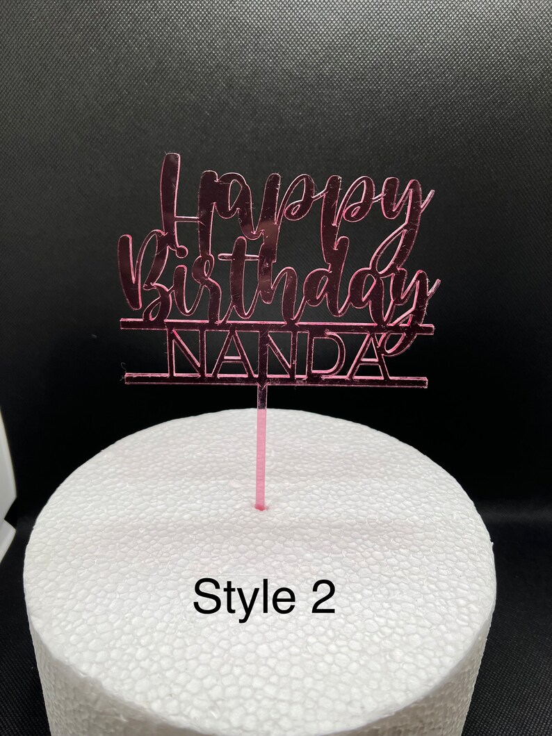 Personalized Acrylic Cake Topper Personalized Name Acrylic Etsy