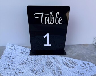 Custom Table Numbers, Acrylic Table Signs, Personalized Table Tags ...