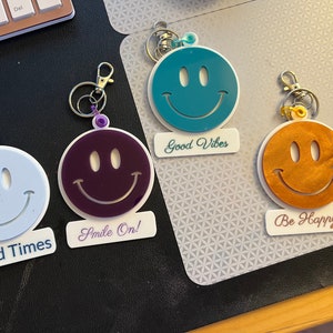 Cheerful Smiley Keychains for Positive Vibes - Fun Bag Tags & Pulls