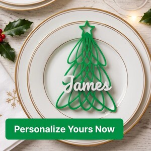 Personalized Christmas Tree Place Settings & Keepsakes, Custom Acrylic  Holiday Table Decor
