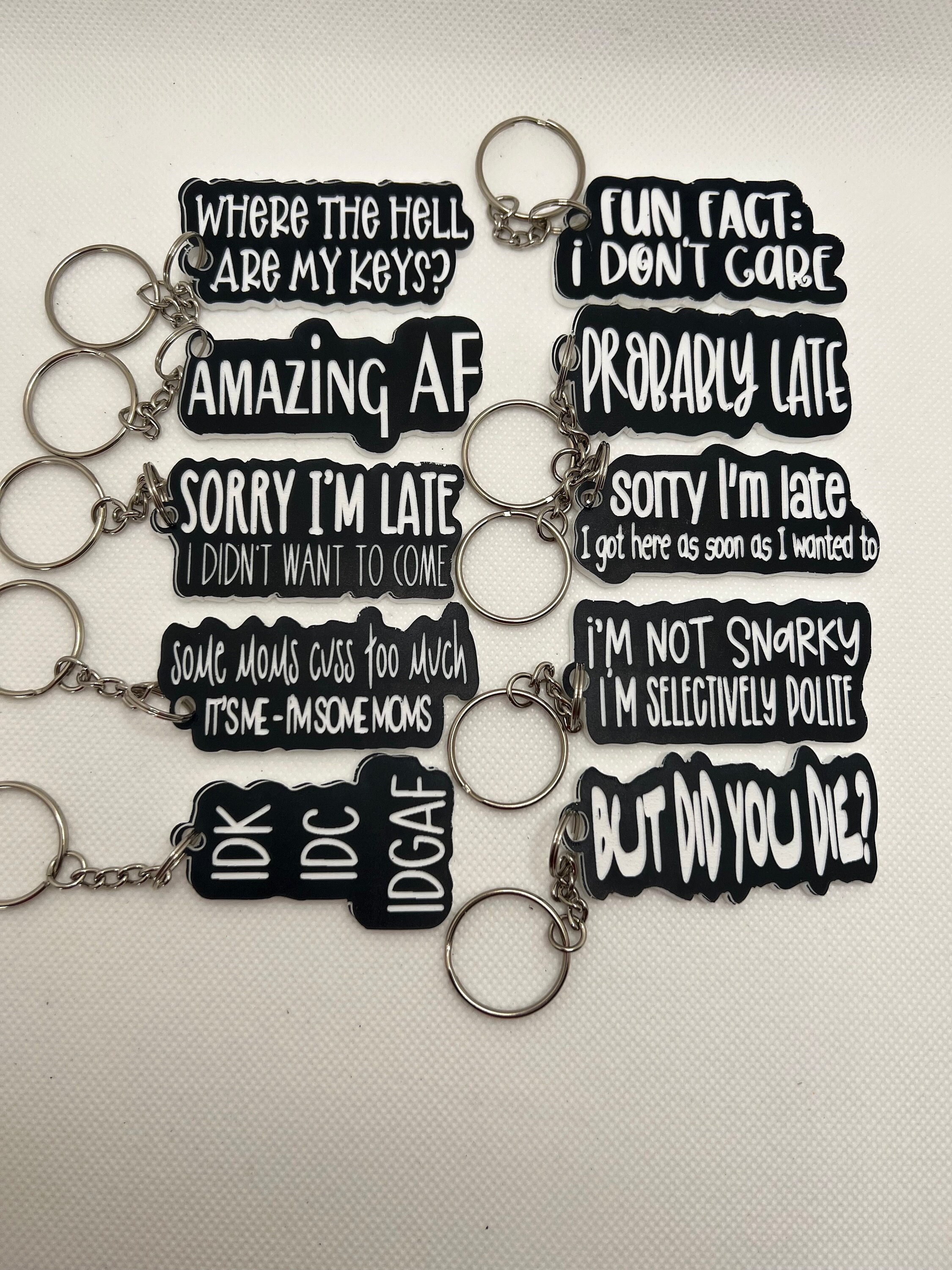 Snarky Keychains - Sassy & Quirky Bag Tags - Zipper Pulls - Etsy