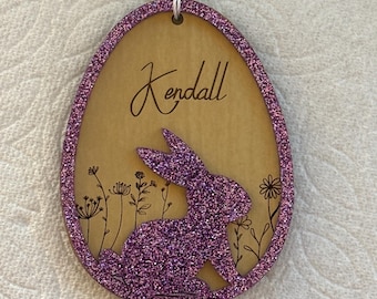 Personalized Easter Bunny Name Tag – Custom Decoration for Easter Baskets
