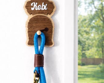 Stylish Dog Silhouette Leash Holders - Wooden Dog Hooks
