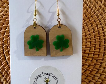 Two Layered Earrings for St. Patrick's Day - Lucky Green Accessory