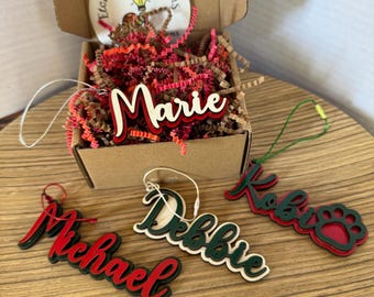 Personalized Christmas Stocking Name Tags: Holiday Decor