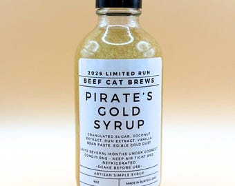 Pirate's Gold Syrup 4oz - LIMITED RUN Artisan Simple Syrup