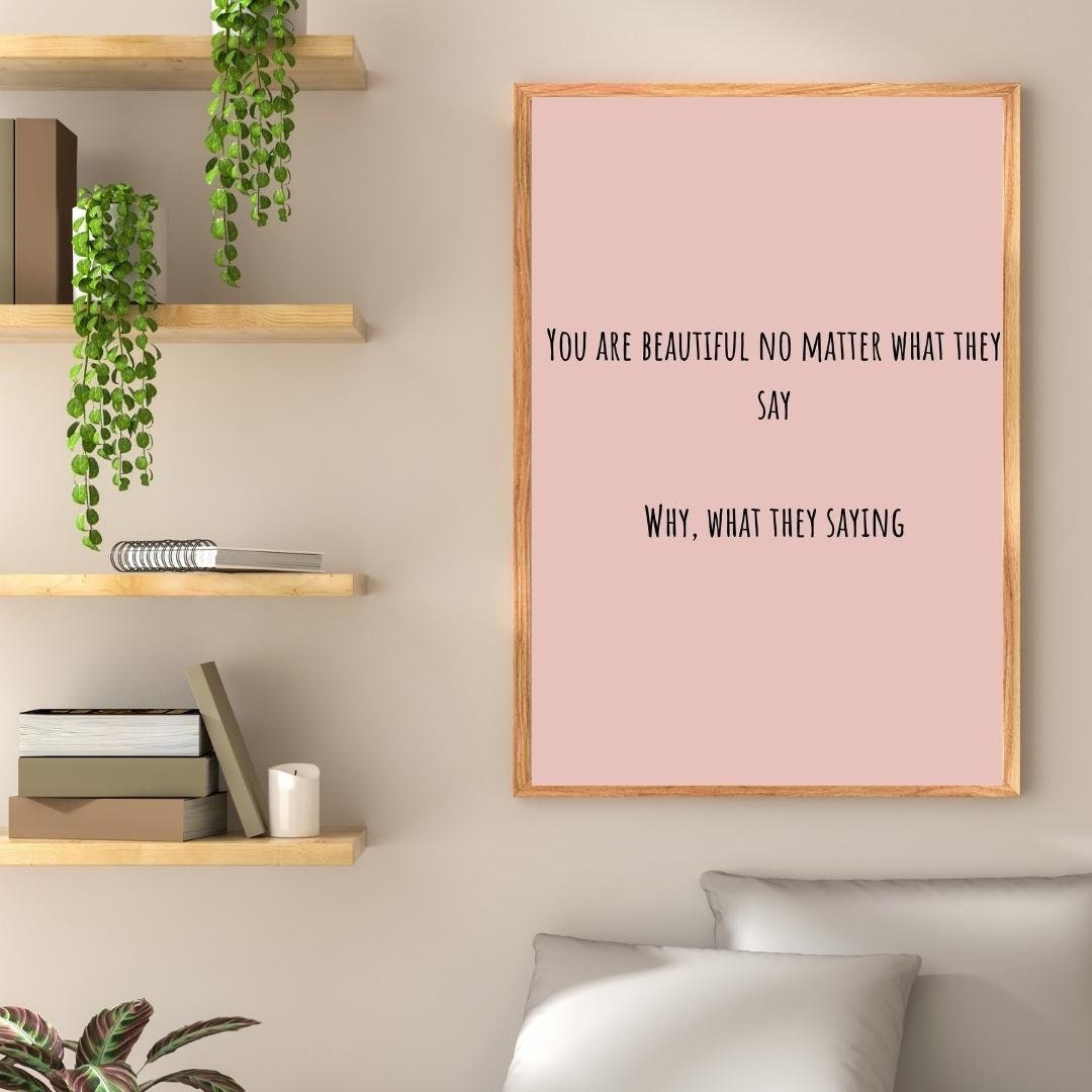 You Are Beautiful Printable Wall Art Trendy Home Decor Etsy