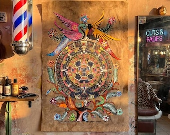 Blanca Garcia Azteekse kalenderschors schilderij 19 x 13