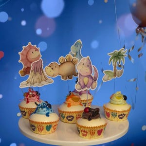 Dinosaur Cupcake Toppers, Dinosaur Cake Topper, Dinosaur Party, Dinosaur Birthday, Dinosaur Decor, Cute Dinosaur, Cupcake Topper