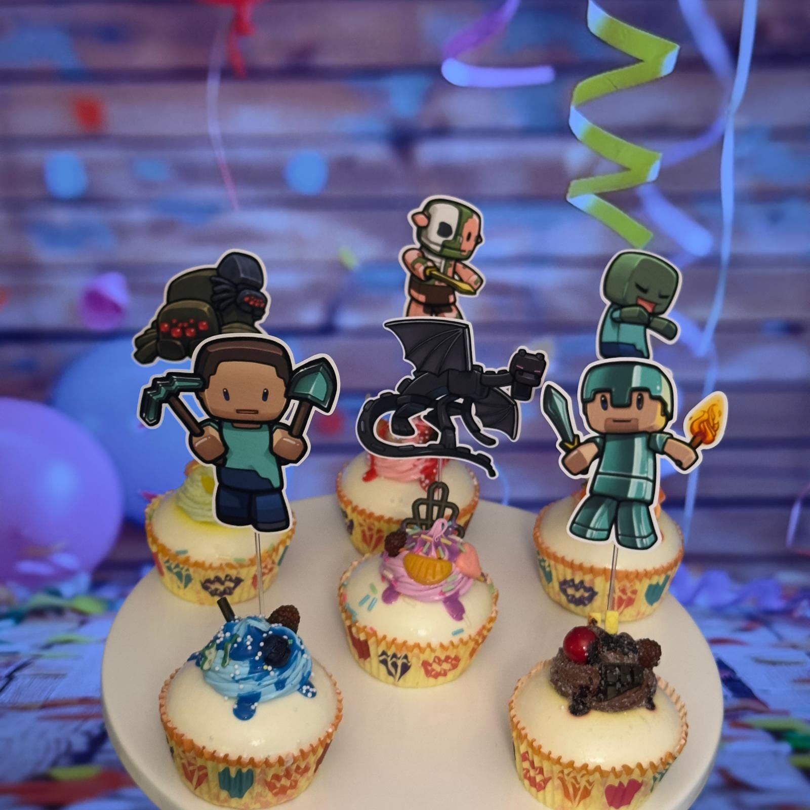 Cardstock Minecraft Cake Toppers