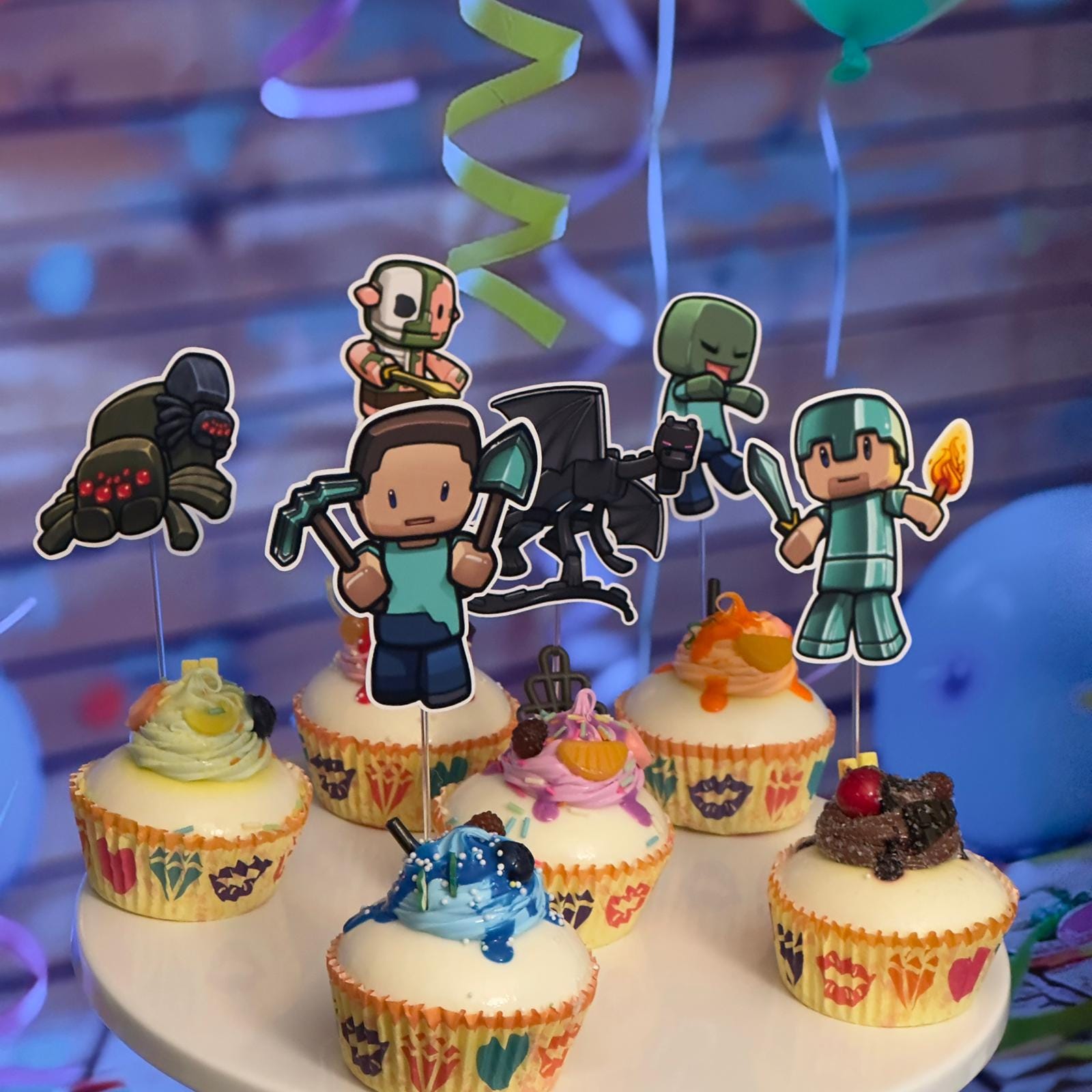 Cardstock Minecraft Cake Toppers