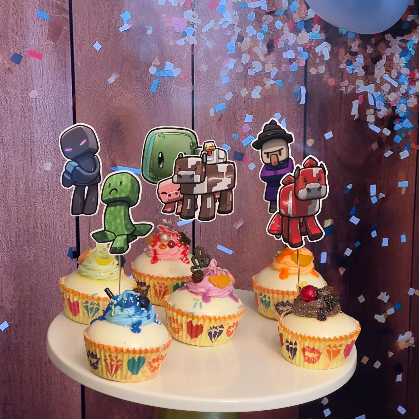 Cardstock Minecraft Cake Toppers