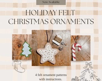 Christmas Felt Ornament Sewing Pattern | Beginner DIY (PDF)