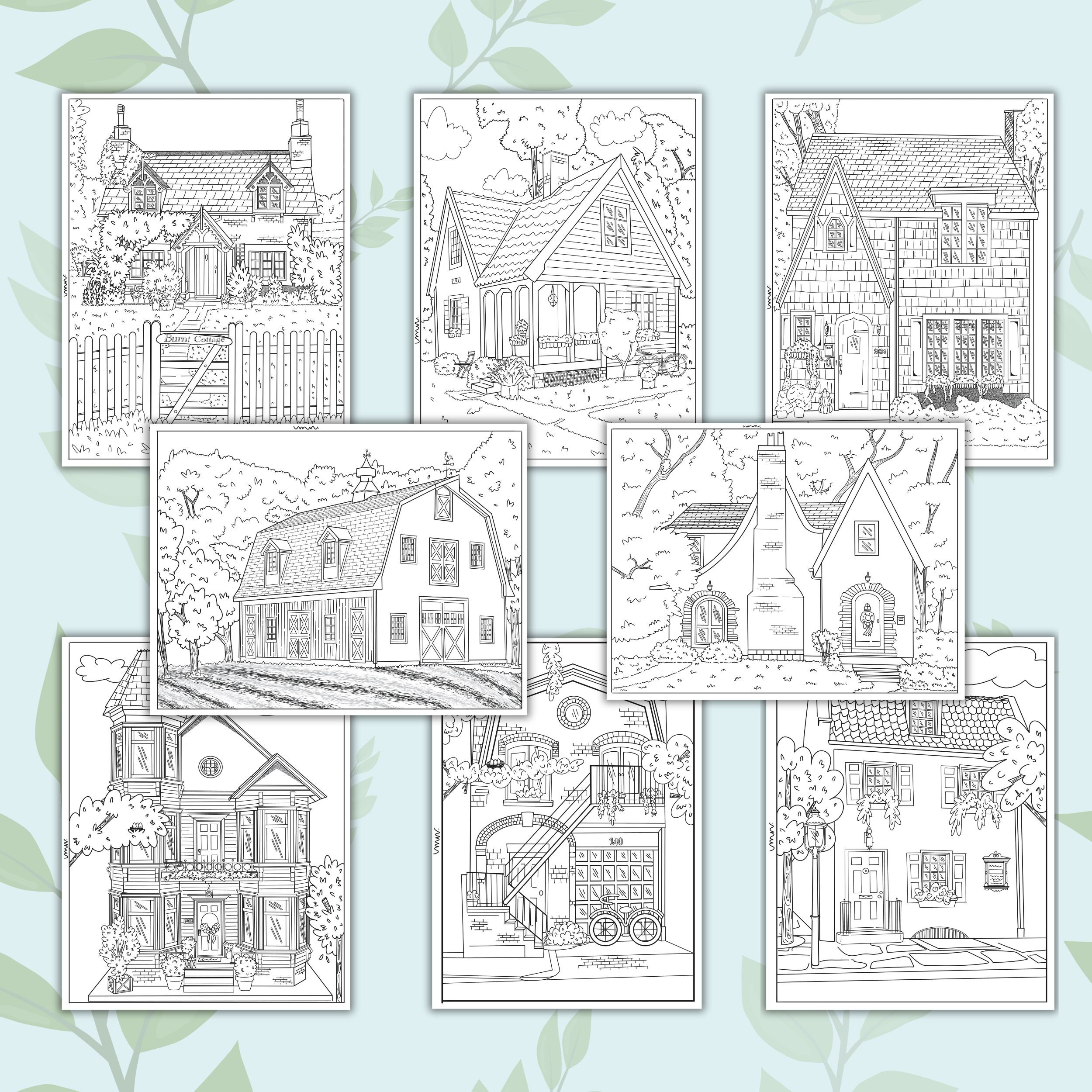 Cozy Coloring Pages for Adults, Digital Coloring Book, Printable