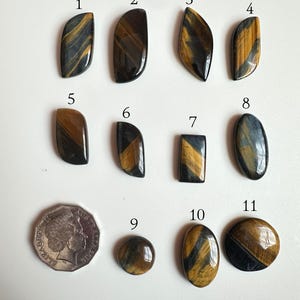 1 Piece Tiger Eye different shape Flat Back Gem Cabochon for rings, wire wrapping, pendant setting, macrame jewellery supplies cabochons