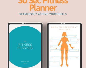30 Sec Fitness Planner | Digital Fitness Planner | Fitness Tracker | Meal Planner | Weight Loss Goal | Digital Planner | Wellness Planner |