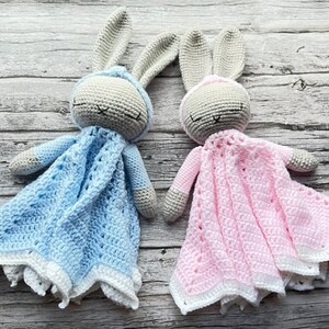 Crochet Bunny Lovey Security Blanket
