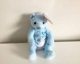 Ty Beanie Baby 'It's a Boy' Blue Teddy Bear with Diaper
