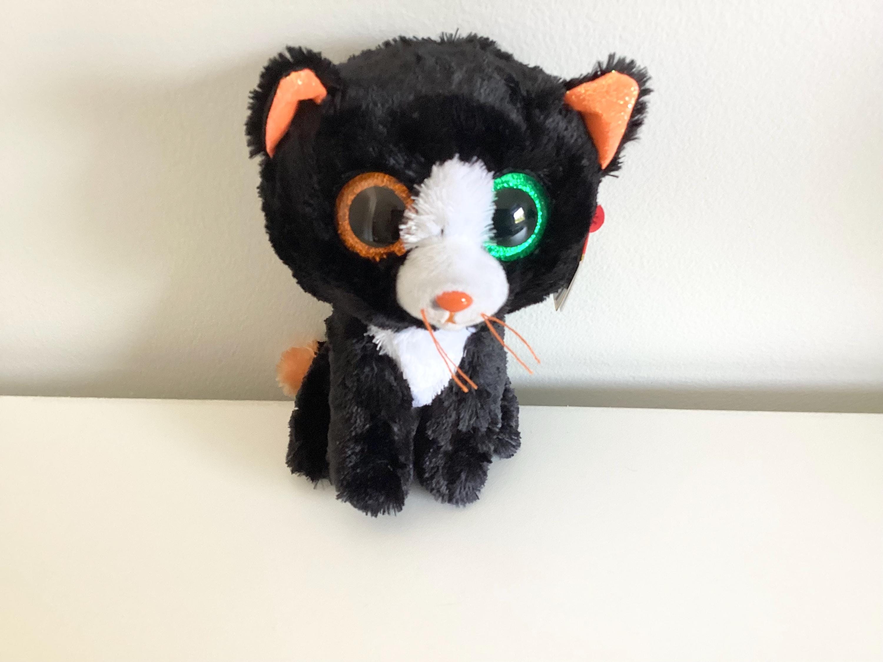 Ty Beanie Boo 'luna' Plush: Black & Orange Halloween Kitty (6in