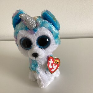 Ty Beanie Boo ‘helena’ the Husky Unicorn (6in)…very Small Eye Marks