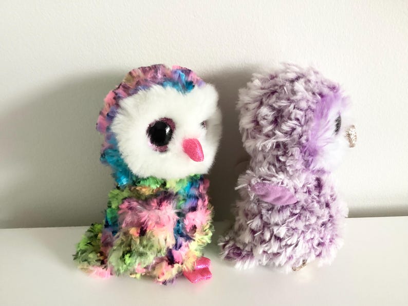Ty Beanie Boo moonlight and Owen the Purple and Multicoloured