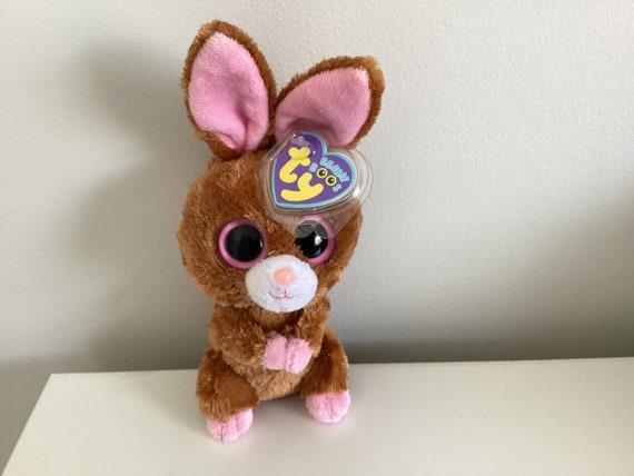 Ty Beanie Boo 'Hopson' Rabbit Plush, Brown and Pink (2012)