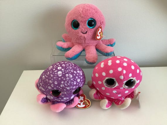 Ty Beanie Boo legs Ollie and Sheldon.pink and Purple Octopus.5in.excellent Conditionsmall Marks on Eyesgood to Excellent Hang Tags. Etsy