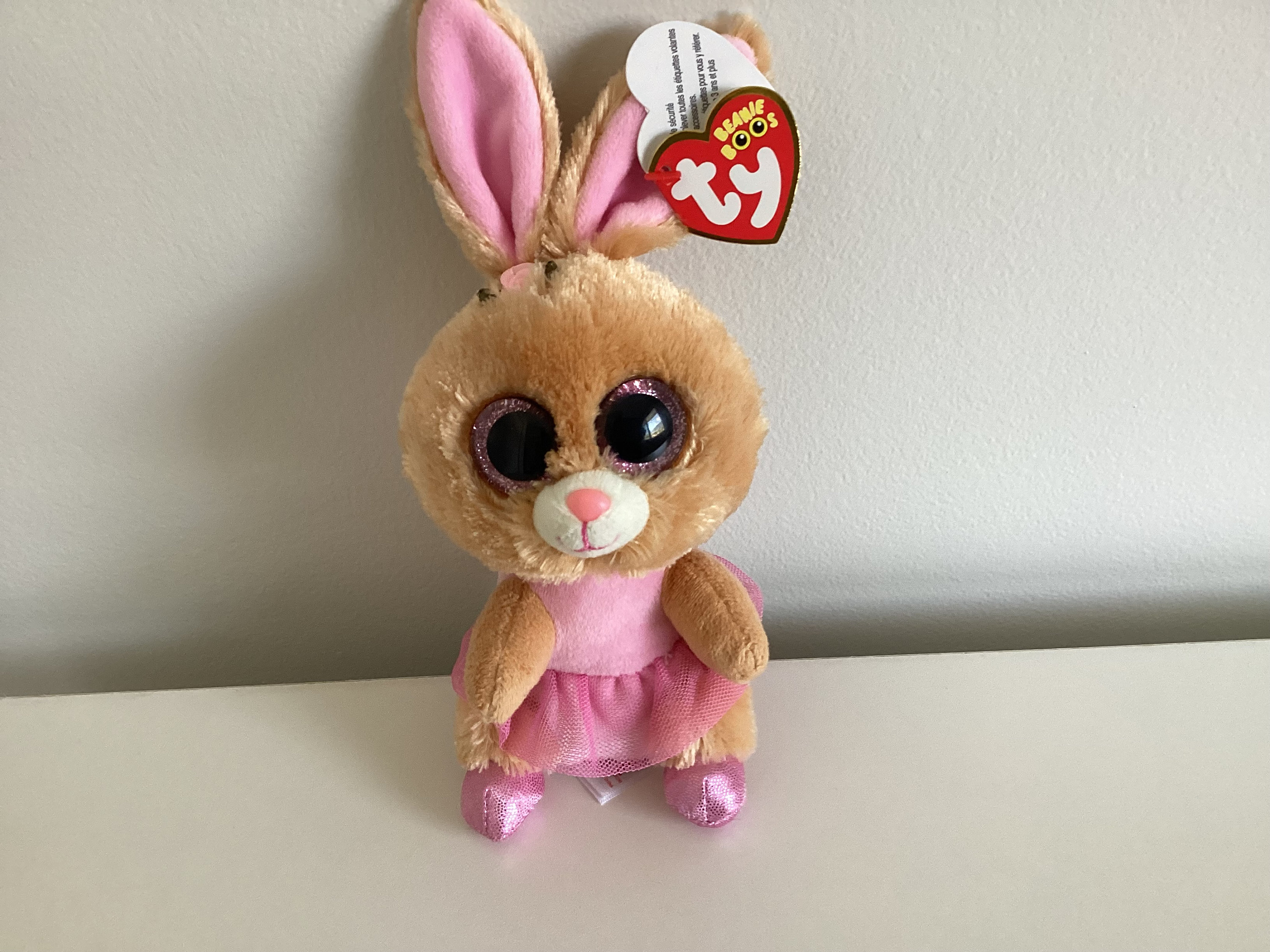 Ty Beanie Boo Easter 'twinkle Toes' the Brown Rabbit Wearing a