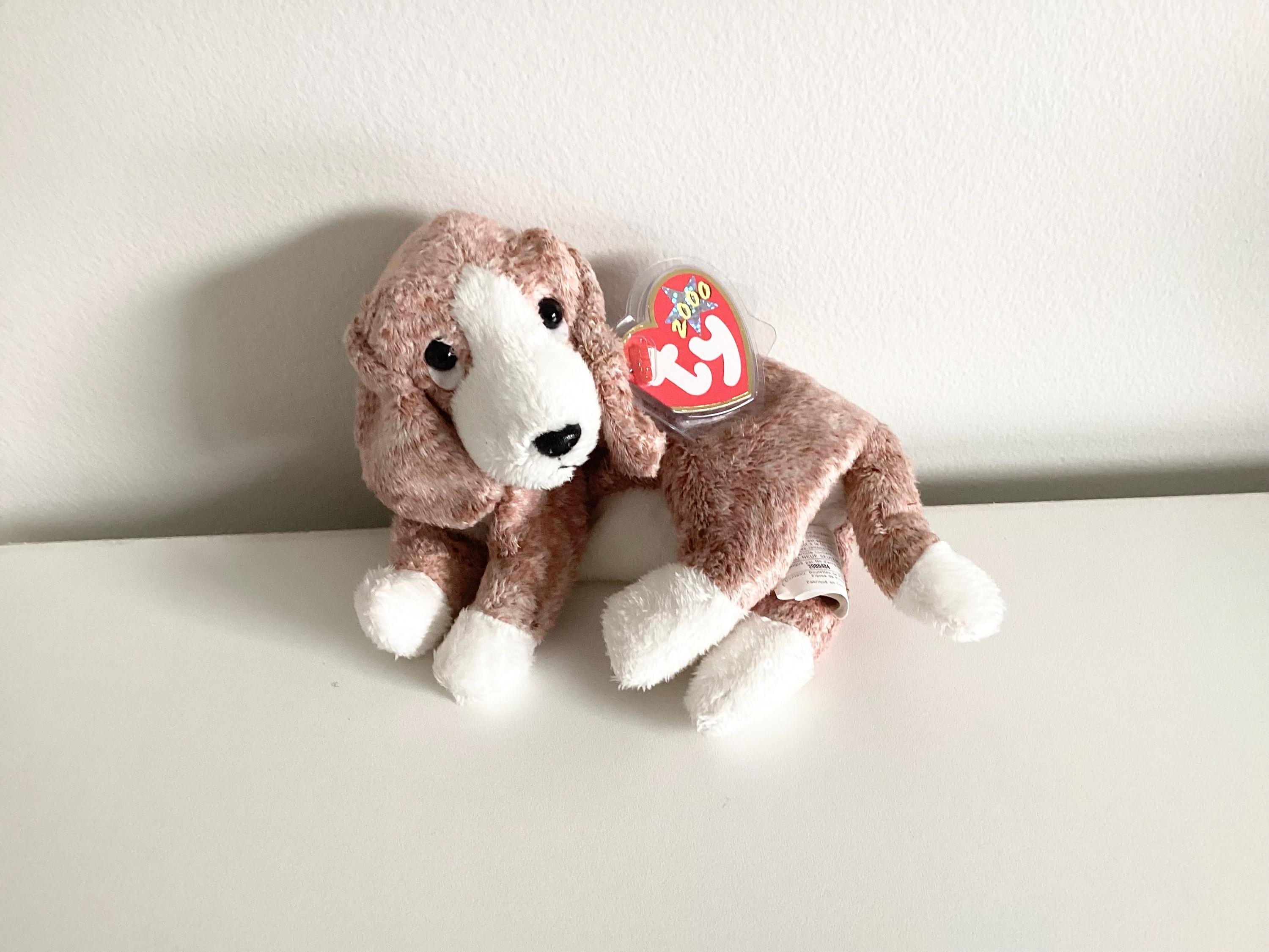 Ty Beanie Baby 'sniffer' the Brown, White Basset Hound Dog…(8in