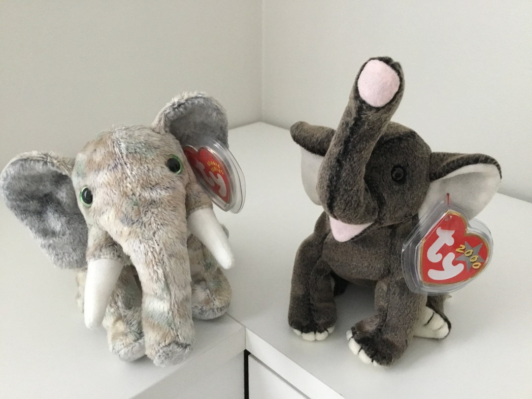 Ty pounds and Trumpet the Elephant Beanies Etsy