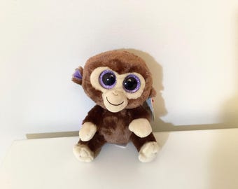 Ty Beanie Boo ‘Coconut’…the Brown, Purple Monkey…(6in)…