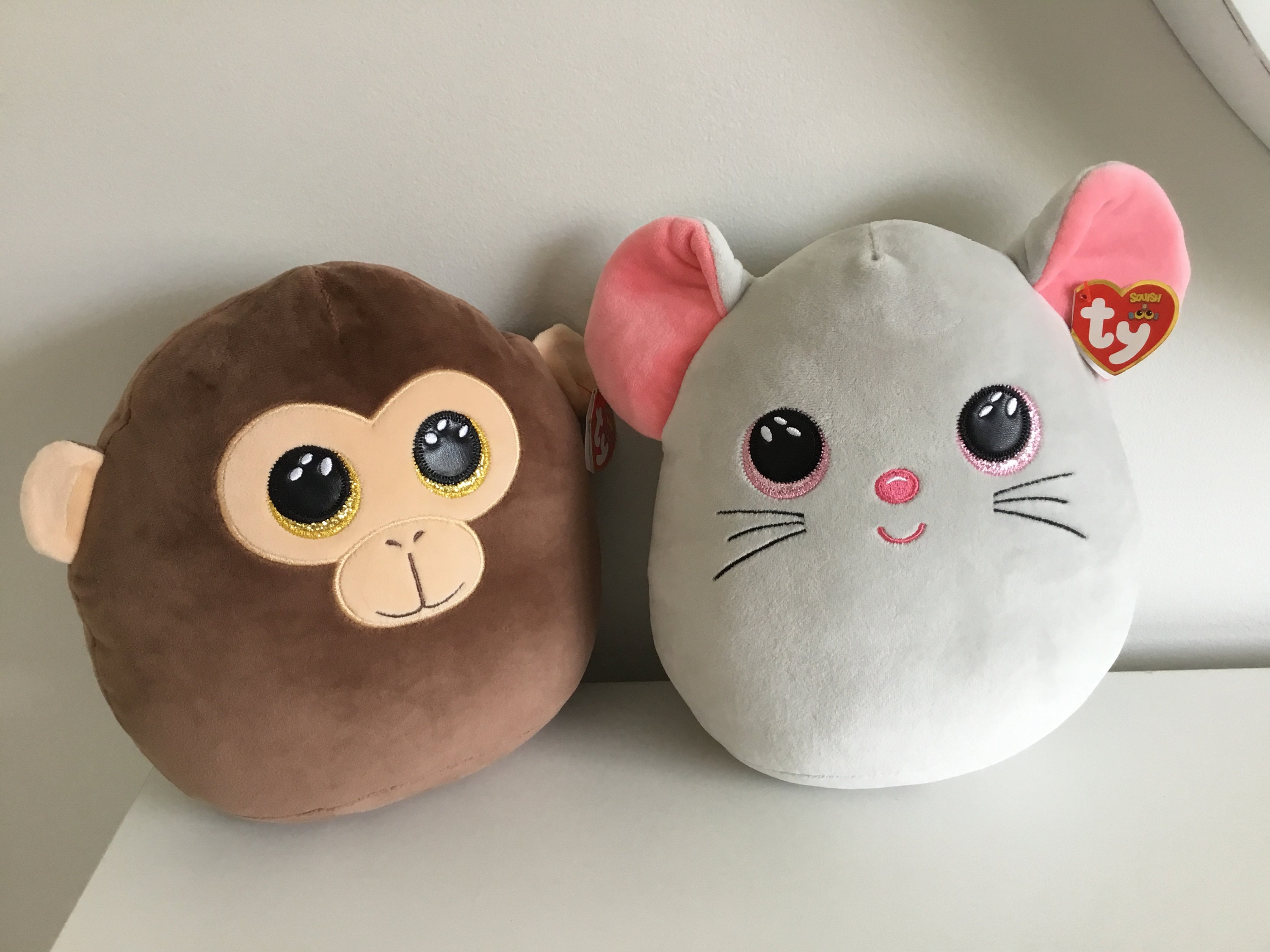 Ty Squish a Boos' Catnip and Dunston' the Mouse and Monkey (10in