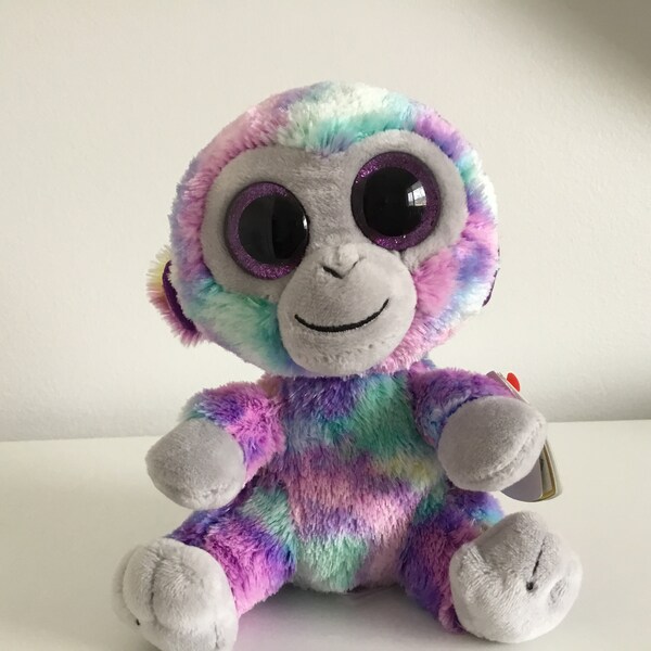 Ty Beanie Boo ‘Zuri’ the colourful Monkey..(6in)…Excellent Condition…Small Crease on Hang Tag..