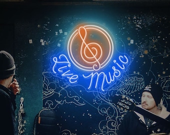 Live Music Neon Sign, Studio Lights, DJ Sign, LED Neon Sign, Recording Studio, Jamming Room, Music Neon Light, Bar Neon Sign