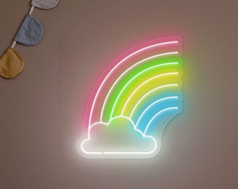 Rainbow Neon light, Custom Neon Sign, bedroom light, Cloud Light, Kids room Neon, Bedroom Light, Neon Cloud, Clouds Rainbow Decoration
