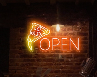 Pizza Neonschild, Open Pizza LED-Schild, Restaurant Schild, Küchen Leuchtreklame, Leuchtreklame Schlafzimmer, LED Neonschild, Neonlichtschild für die Wand