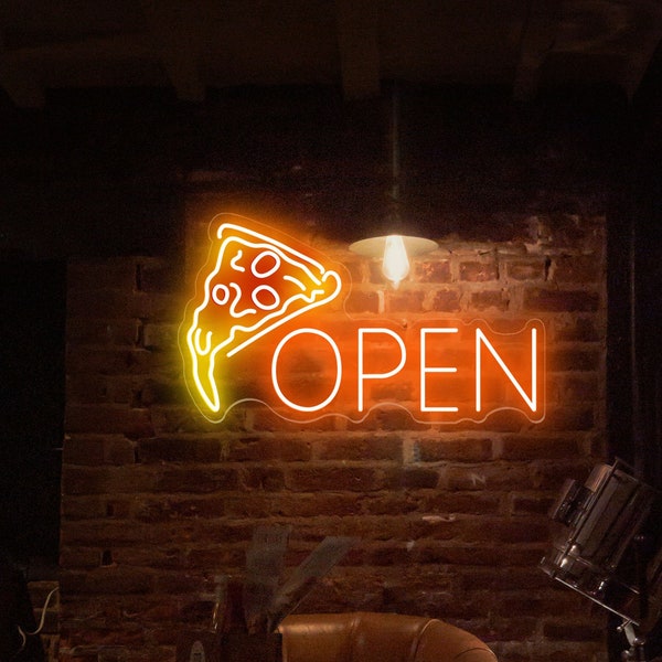 Pizza Neon Sign, Open Pizza  led sign, Restaurant Sign, Kitchen neon sign, Neon sign bedroom, Led neon sign, Neon light sign for wall