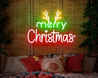 Merry Christmas Neon Sign, Christmas Led Sign Custom Neon Sign, Customizable Neon Sign, Neon Sign, Christmas Gift, Neon Party Sign