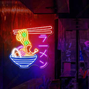 Ramen Neon Sign,Delicious Flying Noodles, Japanesse Ramen Sign, Custom Ramen Led Sign, Ramen Bowl Neon Sign, Japanese Anime Ramen Sign