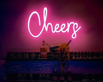 Cheer Neon Sign, Wedding neon sign, Bar Sign,Custom Neon Sign,Home Bar Pub Club Party Room Wall Decor,Champagne beer LED Decorations
