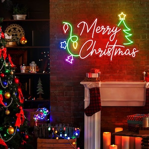Merry Christmas Neon Sign Christmas Decor Light Christmas Tree Neon Sign Merry Christmas Neon Sign Christmas Neon Light Christmas Led Signs