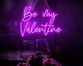 Be My Valentine Neon Sign Decoración de San Valentín Regalo para su regalo de San Valentín Letrero de neón personalizado Dormitorio letrero de neón Amor letrero de neón Regalo de novia
