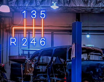 Car Gearbox Neon Sign Gearbox Neon Sign Speed Gear Neon Sign Automotive Neon Sign Garage Neon Sign Garage Led Sign Gift For Husband For Him